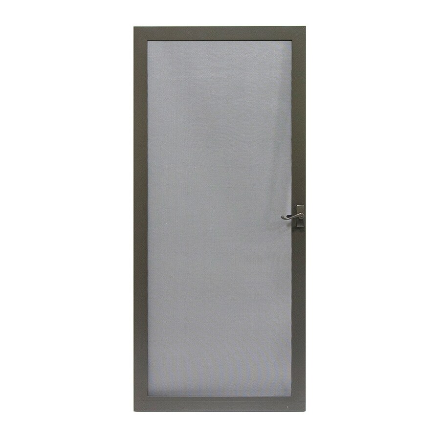 Larson Pembrook Brown Aluminum Frame Hinged Screen Door Common