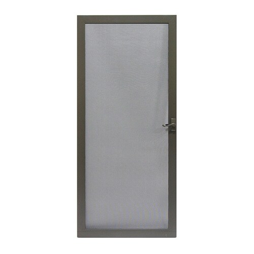 Larson Pembrook Brown Aluminum Frame Hinged Screen Door Common