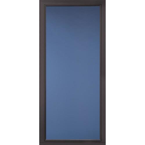 Pella Select 36in x 81in Brown FullView Universal Reversible Aluminum Storm Door in the Storm