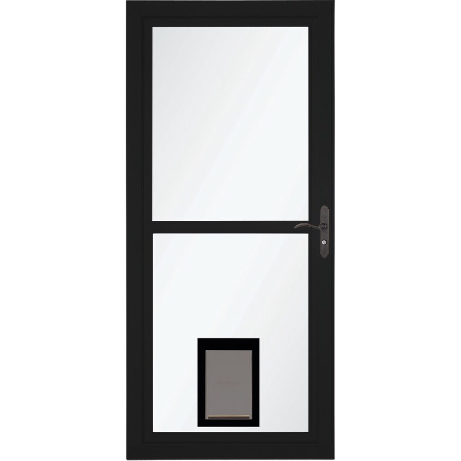 LARSON Tradewinds Pet Door 32in x 81in Black FullView Aluminum Storm