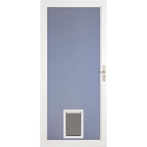 LARSON Signature Pet Door White Fullview Aluminum Storm Door