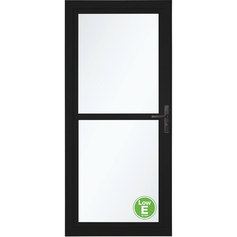 LARSON Tradewinds LowE Black FullView Aluminum Storm Door 36in x 81in; Actual 35.