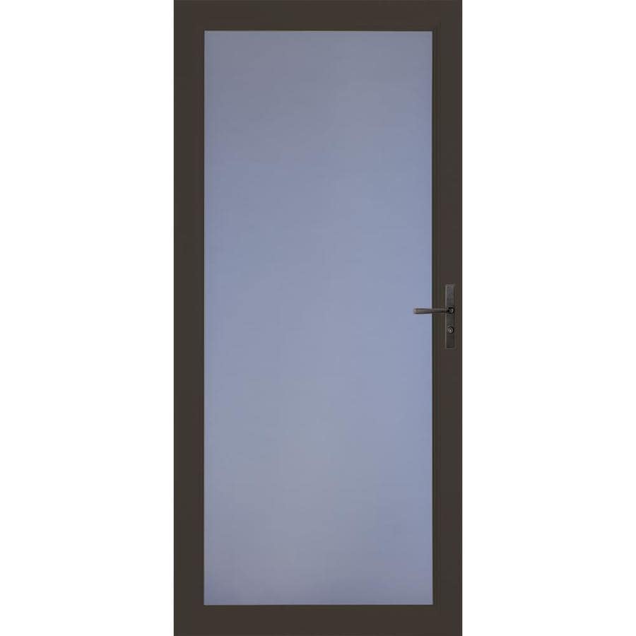 LARSON Signature Premium Brown Full-View Aluminum Storm Door (Common ...