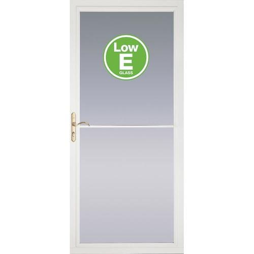 Pella Rolscreen 32in x 81in White FullView Aluminum Storm Door in