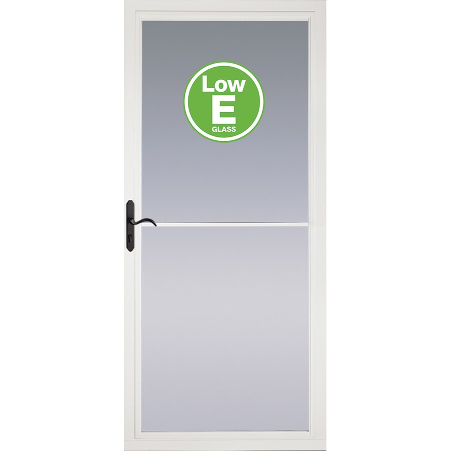 Pella Rolscreen White Full View Aluminum Storm Door Common 36 In