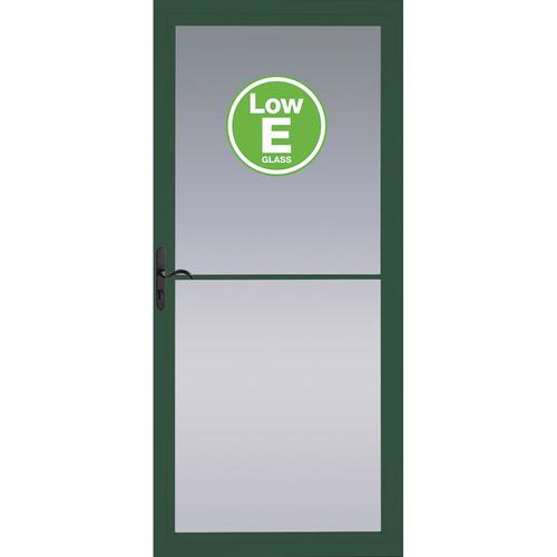 Pella Rolscreen 36in x 81in Green FullView Aluminum Storm Door in