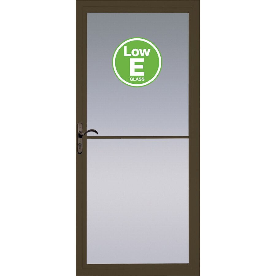 Rolscreen Brown Full View Aluminum Storm Door Common 36 In X 81 In Actual 35 75 In X 79 875 In