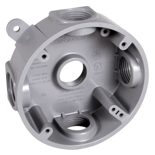 Hubbell Taymac Gray Pvc Weatherproof New Work Old Work Standard Round Ceiling Wall Electrical Box At Lowes Com