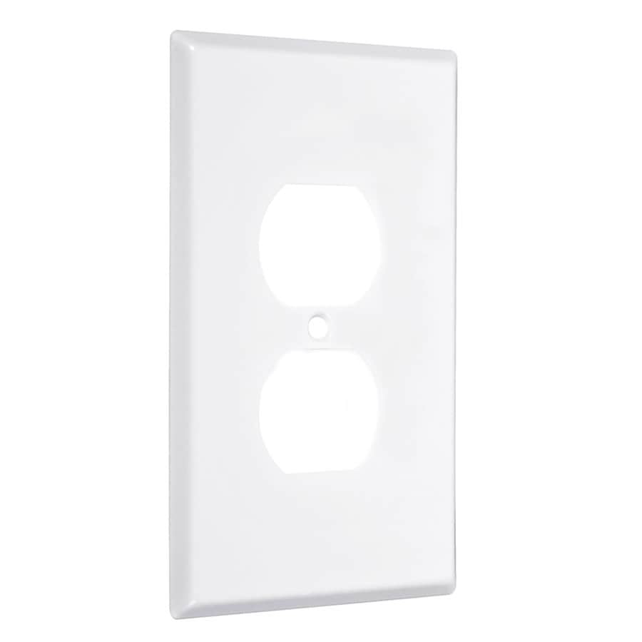 TayMac 1Gang White Single Duplex Jumbo Wall Plate in the Wall Plates