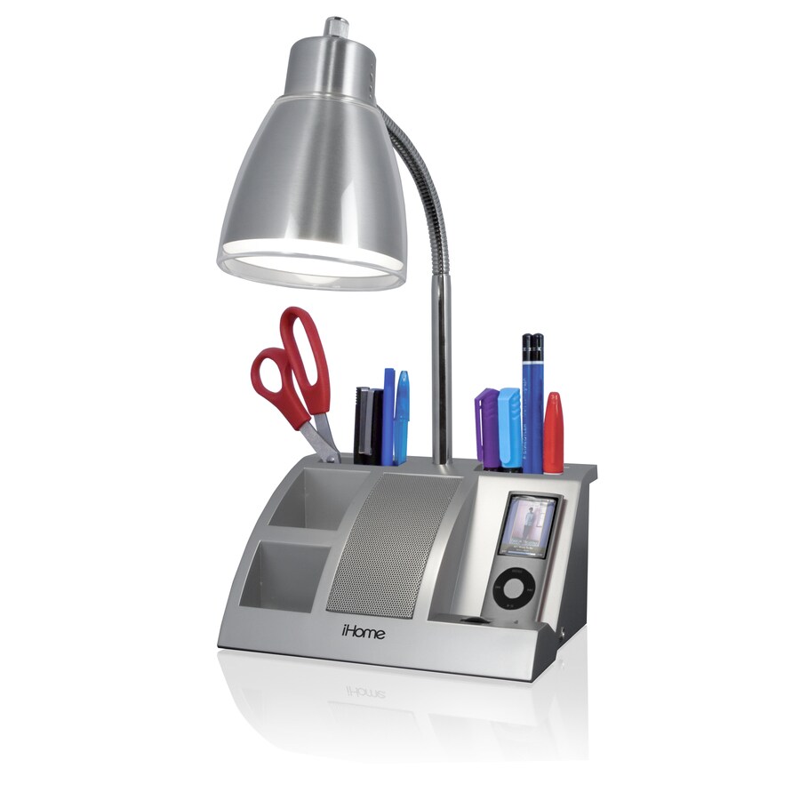 Ihome 11 1 2 In Adjule Silver Desk Lamp With Metal Shade At Ihome 11 1 2 In Adjule Silver Desk Lamp With Metal Shade