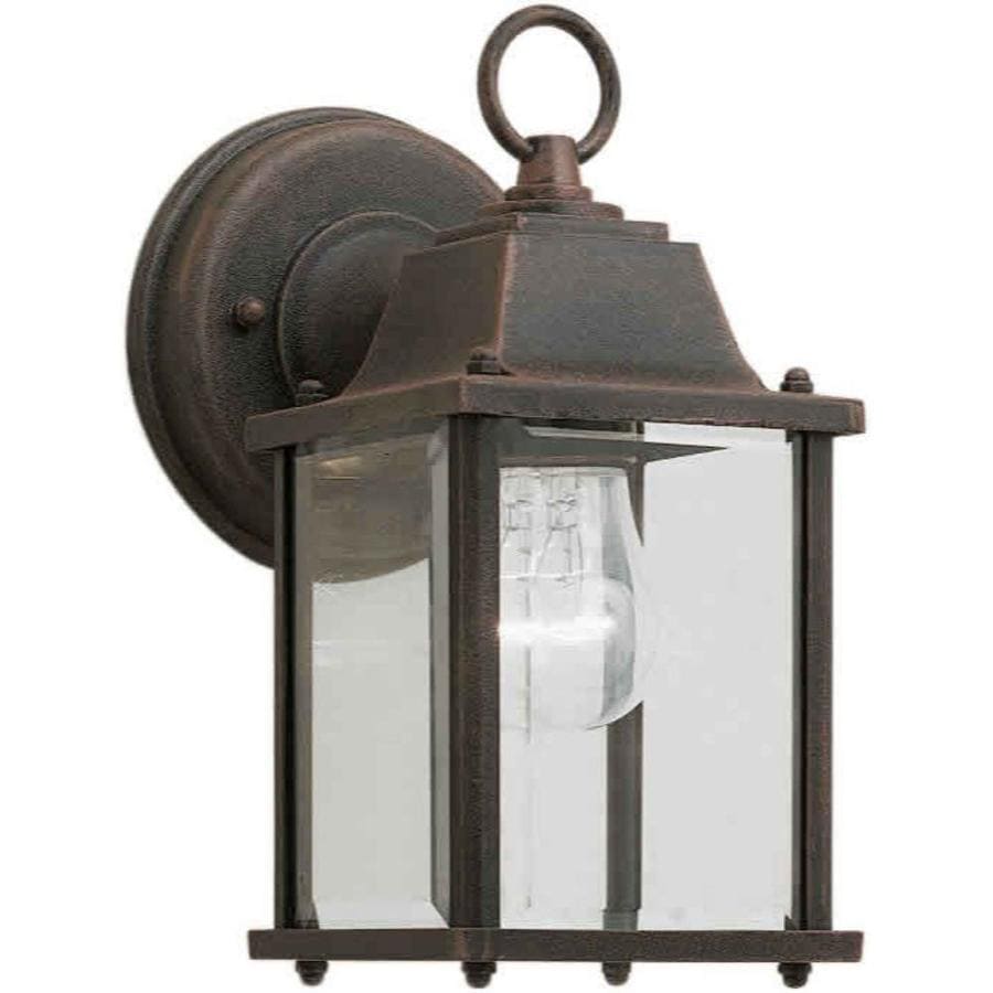 Shop 9-in H Painted Rust Outdoor Wall Light at Lowes.com