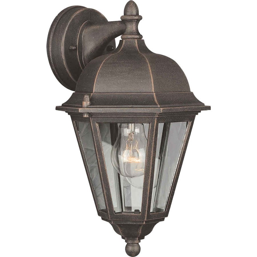 1Light 14in Painted Rust Outdoor Wall Light in the Outdoor Wall