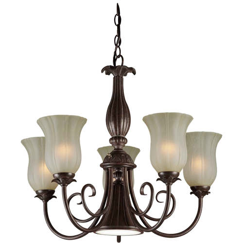 Shandy 25-in 5-Light Black Cherry Tinted Glass Candle Chandelier at ...