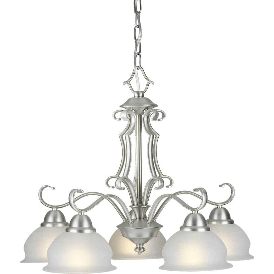 Shandy 24in 5Light Brushed nickel Candle Chandelier at