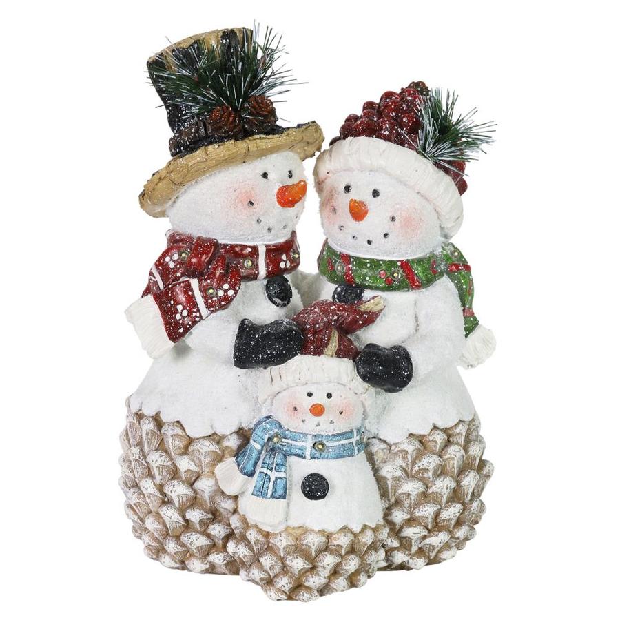 Exhart Snowman Family with LED Scarves Timer Holiday Statue, MultiColor ...