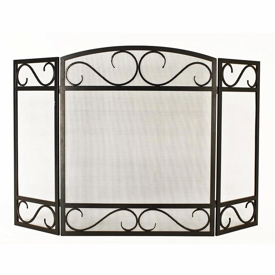 Style Selections 50.15in Black Powder Coated Steel 3Panel Scroll