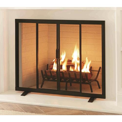 modern fireplace screen silver