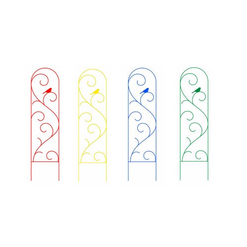 Garden Accents Trellis 18in W x 72in H Painted Bird Garden Trellis in