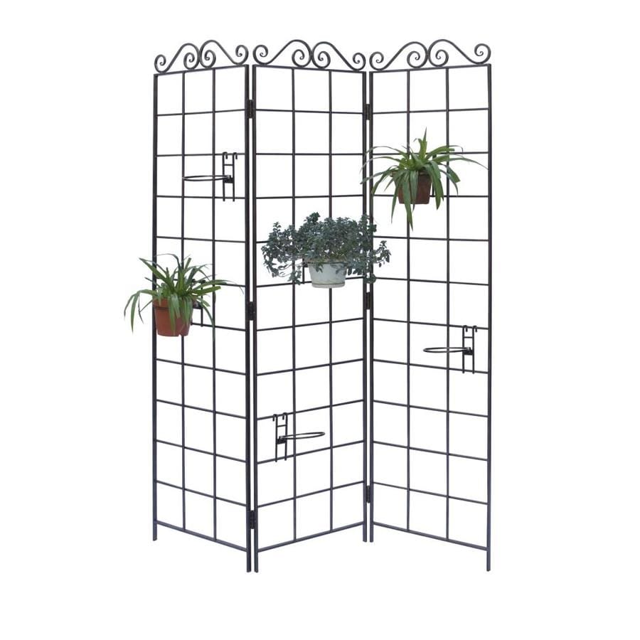54in W x 72in H Black Steel Outdoor Privacy Screen at