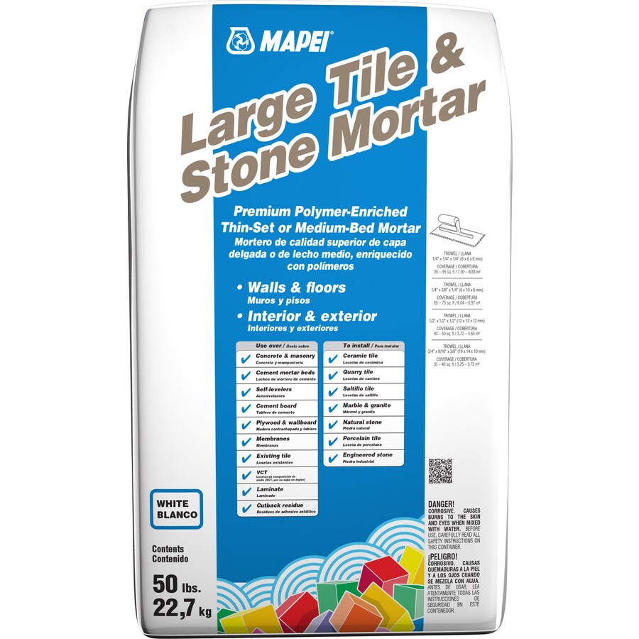 Mapei Large Tile And Stone 50 Lb White Powder Thinset Medium Bed Mortar