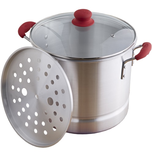 IMUSA Global Kitchen 16Quart Aluminum Steamer Pot with Lid and Basket at