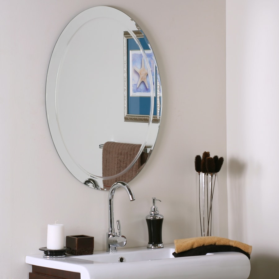 Decor Wonderland 23.6in Oval Frameless Bathroom Mirror at