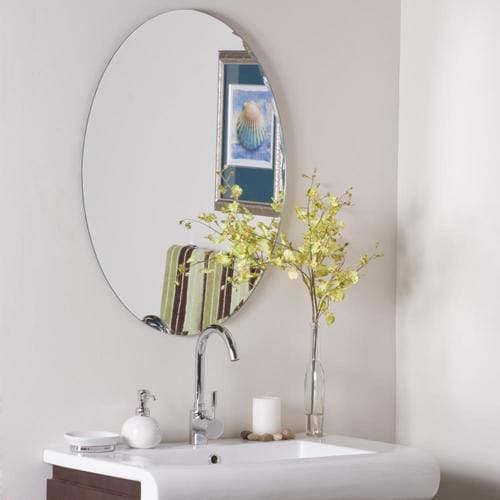 Decor Wonderland 23.6-in Oval Frameless Bathroom Mirror in the Bathroom ...