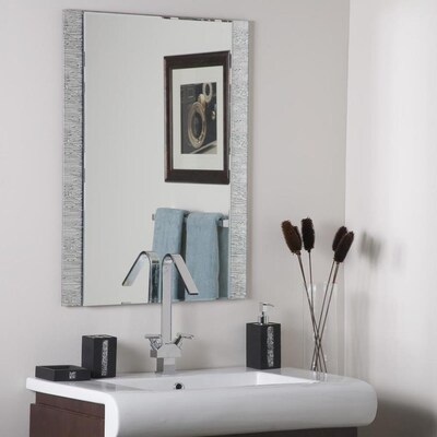 23.6-in rectangular frameless bathroom mirror
