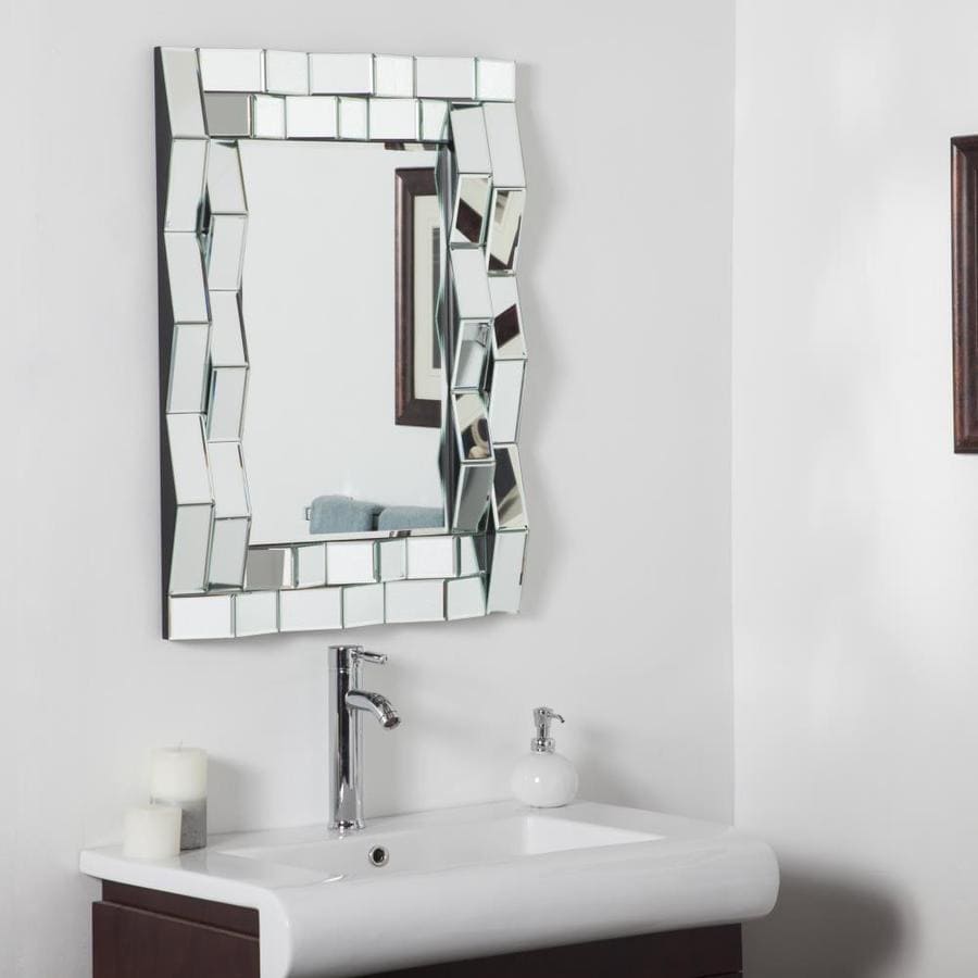 Decor Wonderland 12.12-in Rectangular Frameless Bathroom Mirror in Decor Wonderland 12.12-in Rectangular Frameless Bathroom Mirror in