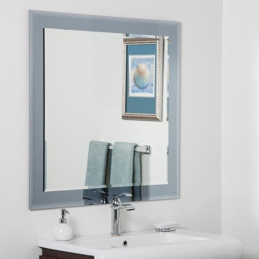 Decor Wonderland 35 In Silver Square Frameless Bathroom Mirror At