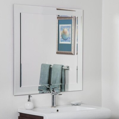 Decor Wonderland 35 In Silver Square Frameless Bathroom Mirror At