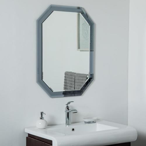 Decor Wonderland 23.6-in Silver Octagonal Frameless Bathroom Mirror in