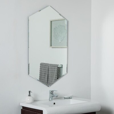 Decor Wonderland 23 6 In Silver Frameless Bathroom Mirror At Lowes Com