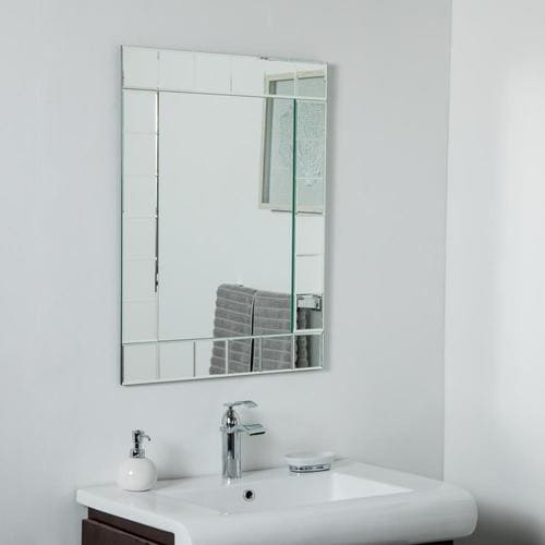 Decor Wonderland 23.6-in Silver Rectangular Frameless Bathroom Mirror