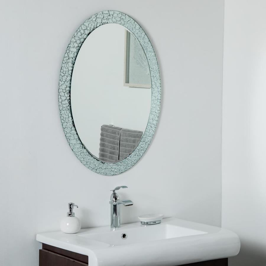 Decor Wonderland 23.6in Silver Oval Frameless Bathroom