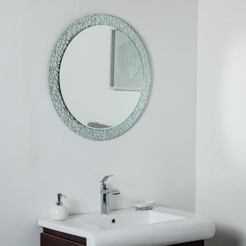 Decor Wonderland 27.5in Silver Round Frameless Bathroom