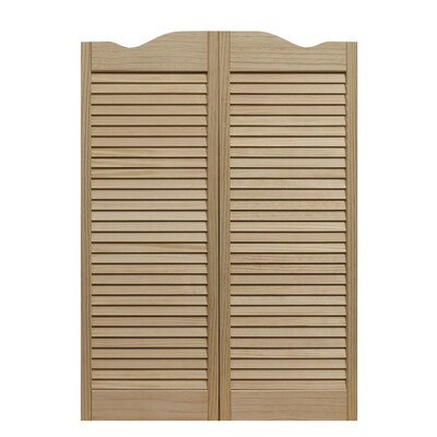 Louvered Cafe Solid Core Pine Cafe Interior Door With Hardware Common 32 In X 42 In Actual 32 In X 42 In