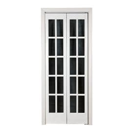 White Bifold Sliding Closet Doors At Lowes Pinecroft Clic French Prefinished White Pine Wood 2 Panel Square Bifold Door Hardware