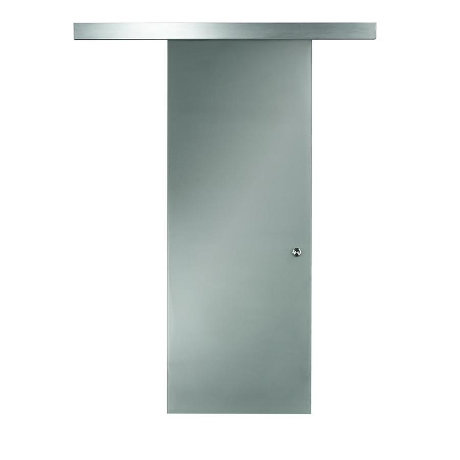 Pinecroft Opaque Glass Prefinished 1 Panel Glass Barn Door