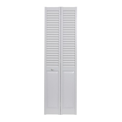 Pinecroft Seabrooke White Louver Pvc Bifold Door Hardware Included
