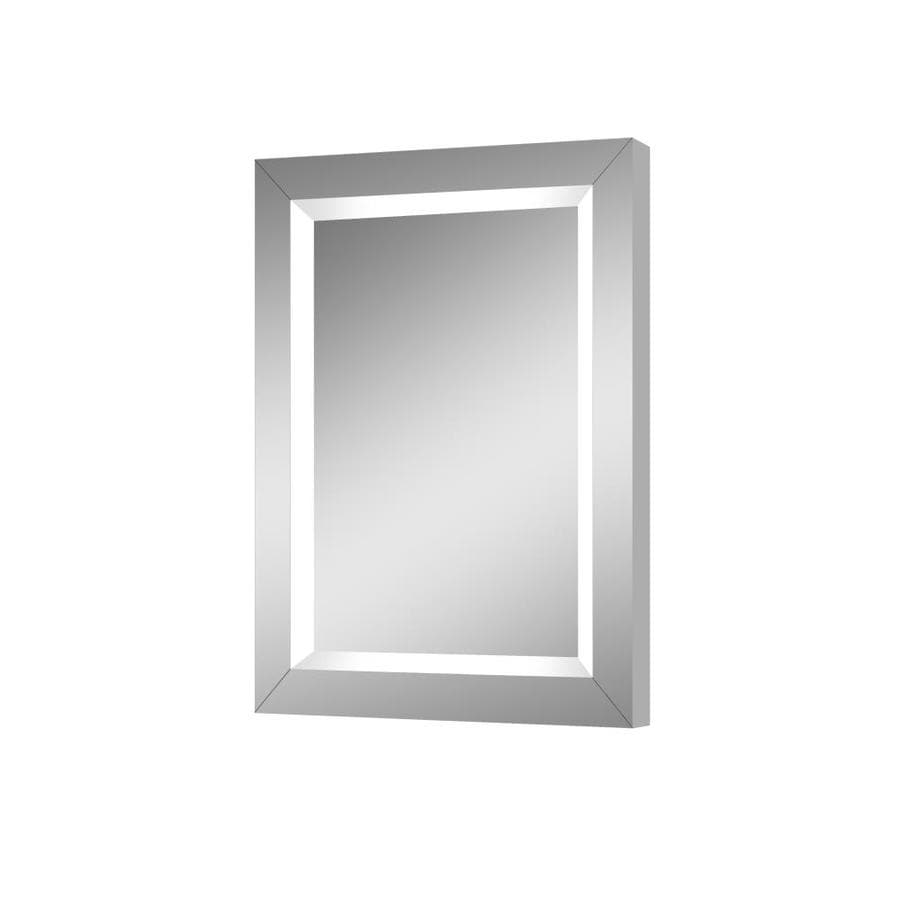 Lighted Impressions Rio 24 In Aluminum Rectangular Frameless Lighted Led Bathroom Mirror At