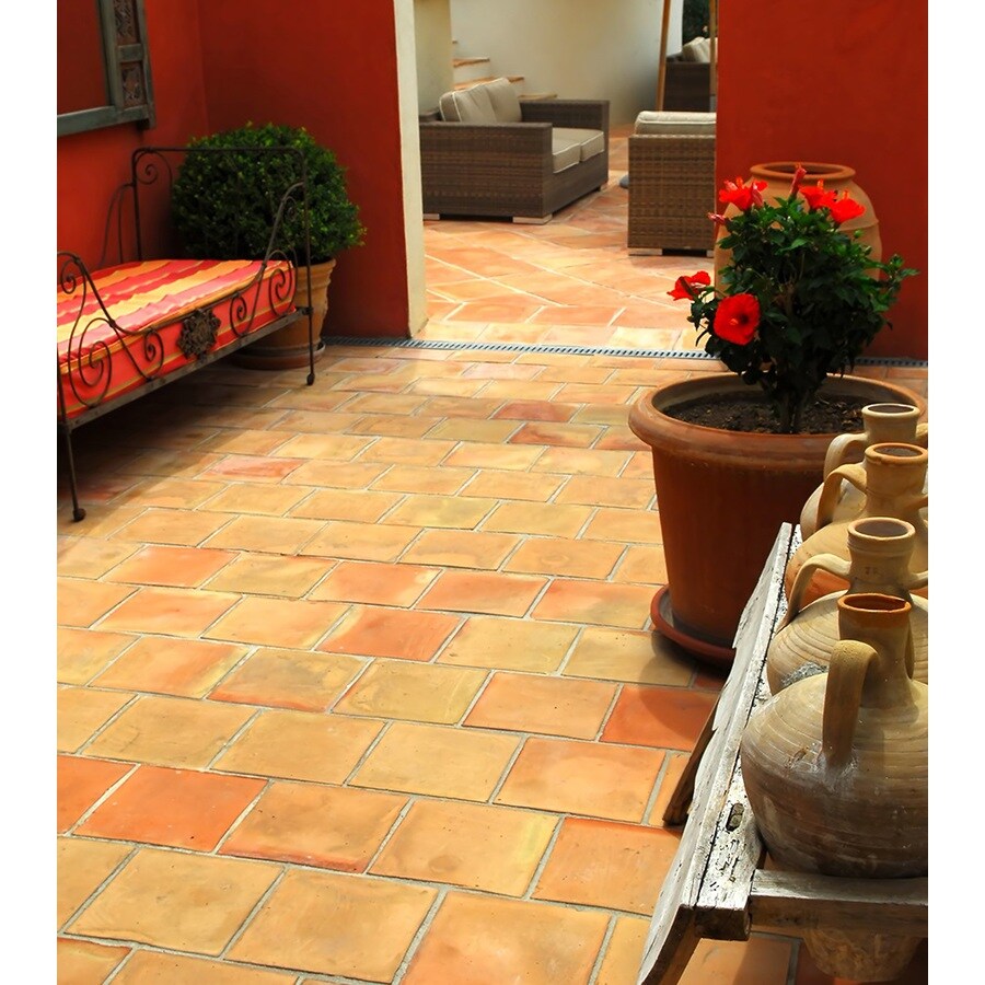 GBI Tile & Stone Inc. Saltillo Red 12in x 12in Natural Saltillo Floor