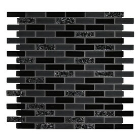 Black Tile At Lowes Gbi Tile Stone Inc Gemstone Black Brick Mosaic Gl Subway Common