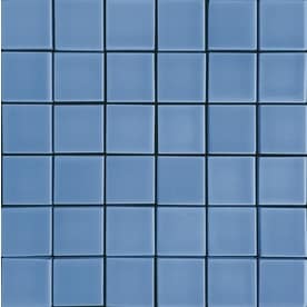 allen + roth Blue 12-in x 12-in Ceramic Uniform Squares Mosaic Wall Tile (Common: 12-in x 12-in; Actual: 11.77-in x 11.77-in)