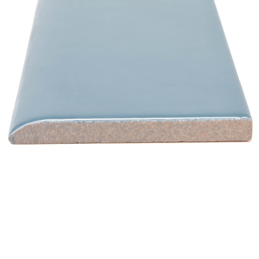 Allen + roth Blue Ceramic Bullnose Tile 3in x 6in; Actual 5