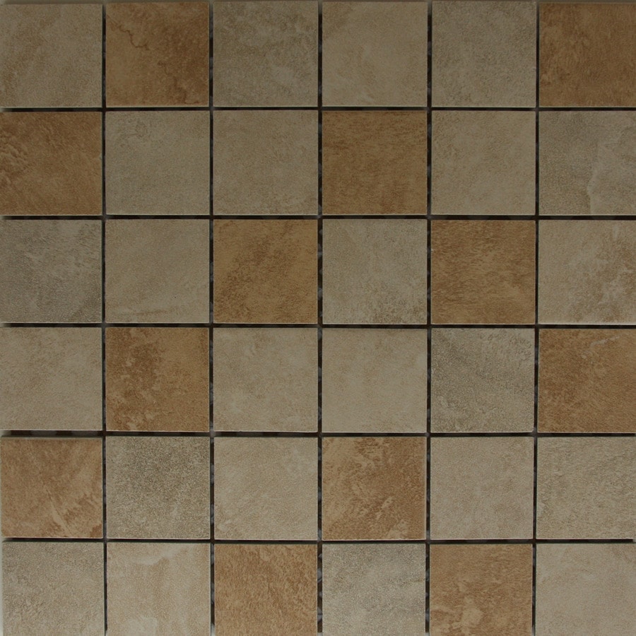 Style Selections Sienna Mixed Glazed Porcelain Mosaic Style Selections Sienna Mixed Glazed Porcelain Mosaic Wall Tile Common 12