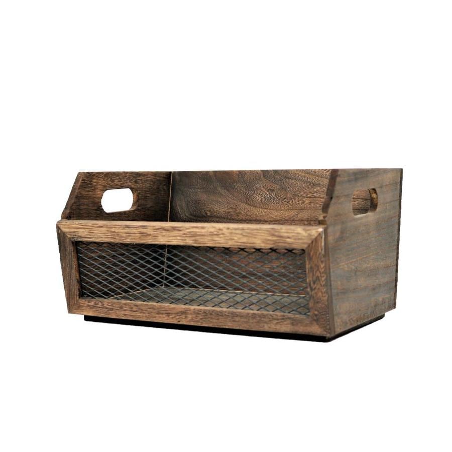 wood and basket storage