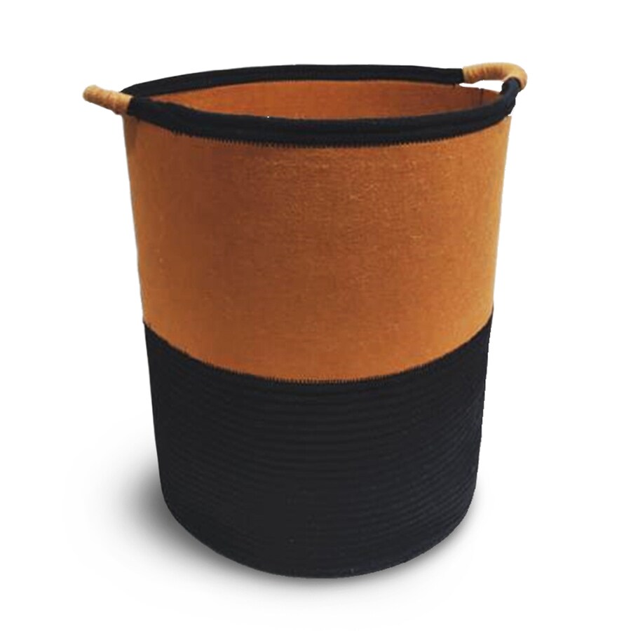 RGI HOME RGI Round Black Cotton Rope Basket in the Storage Bins ...