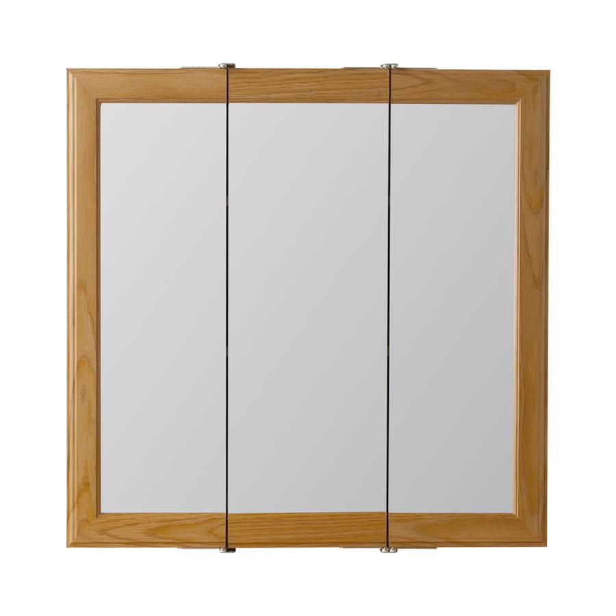 Style Selections 24 25 In X 24 In Square Surface Oak Mirrored