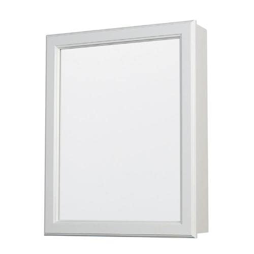 Style Selections 15.25-in x 19.25-in Surface White Mirrored Rectangle ...